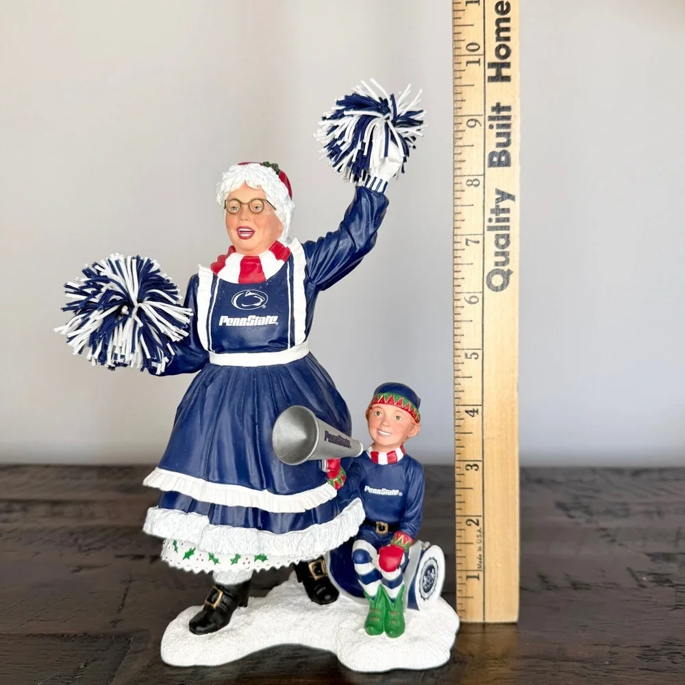 PSU Nittany Lions Penn State Mrs Claus & Elf Figurine Decor from Danbury Mint